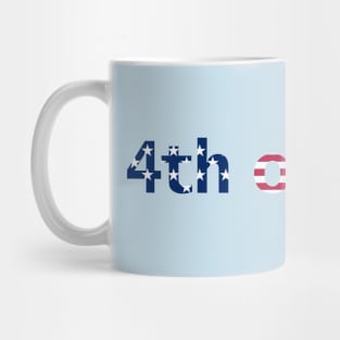 4th of July Typography in Stars and Stripes Text Mug